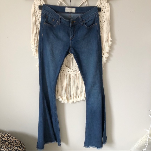 Free People Super Flare Raw Hem Flare Jeans - Picture 3 of 8